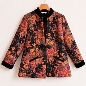 Soft Surroundings Westbury Garden Metallic Jacquard Jacket Size PXL Boho Luxe